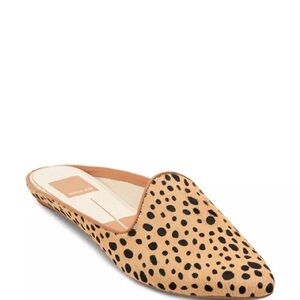 DOLCE VITA Cow Hair Cheetah Leopard Print Mule Slides Loafers Size 6
